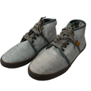 Collegecore Skater Vans Gray Fabric Lace Up Oxford - Women’s Size 8.5